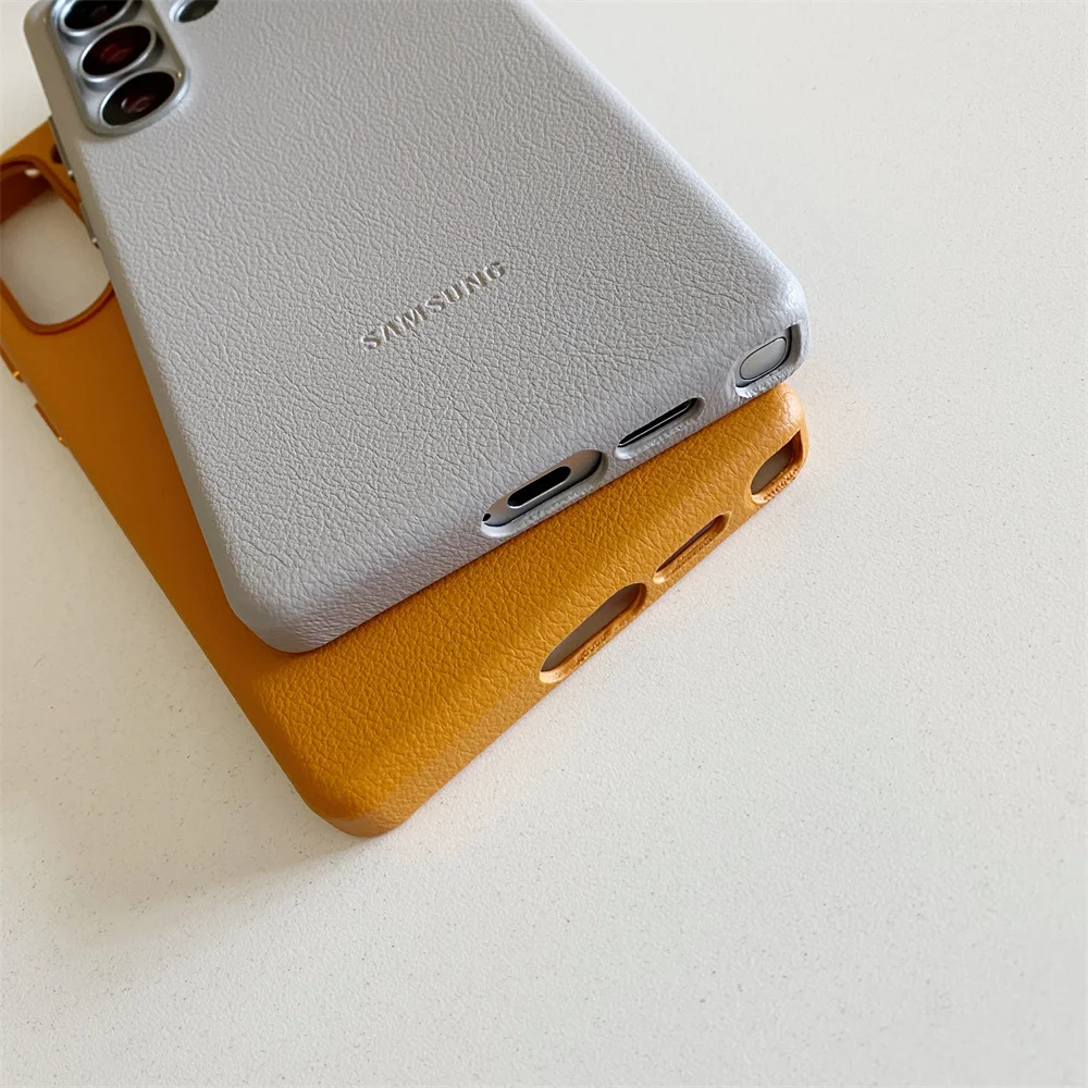Luxury Leather Phone Cover for Samsung Galaxy S25 Series - Slim, Protective Design with Box