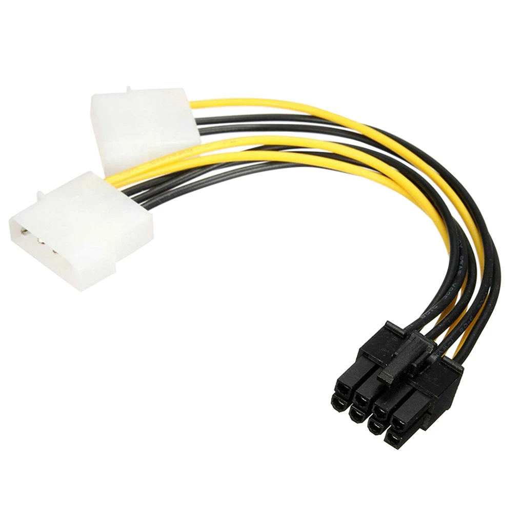 

2000Pcs 8Pin To Dual 4Pin Video Card Power Cord Y Shape 8 Pin PCI Express To Dual 4 Pin Molex Graphics Card Power Cable