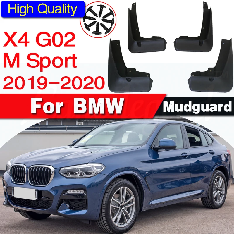 

New High Quality 4pcs Car Mudguards For BMW X4 G02 M Sport 2019-2020 mudflaps Splash Guards car Fender Flares Genuine Mud flap