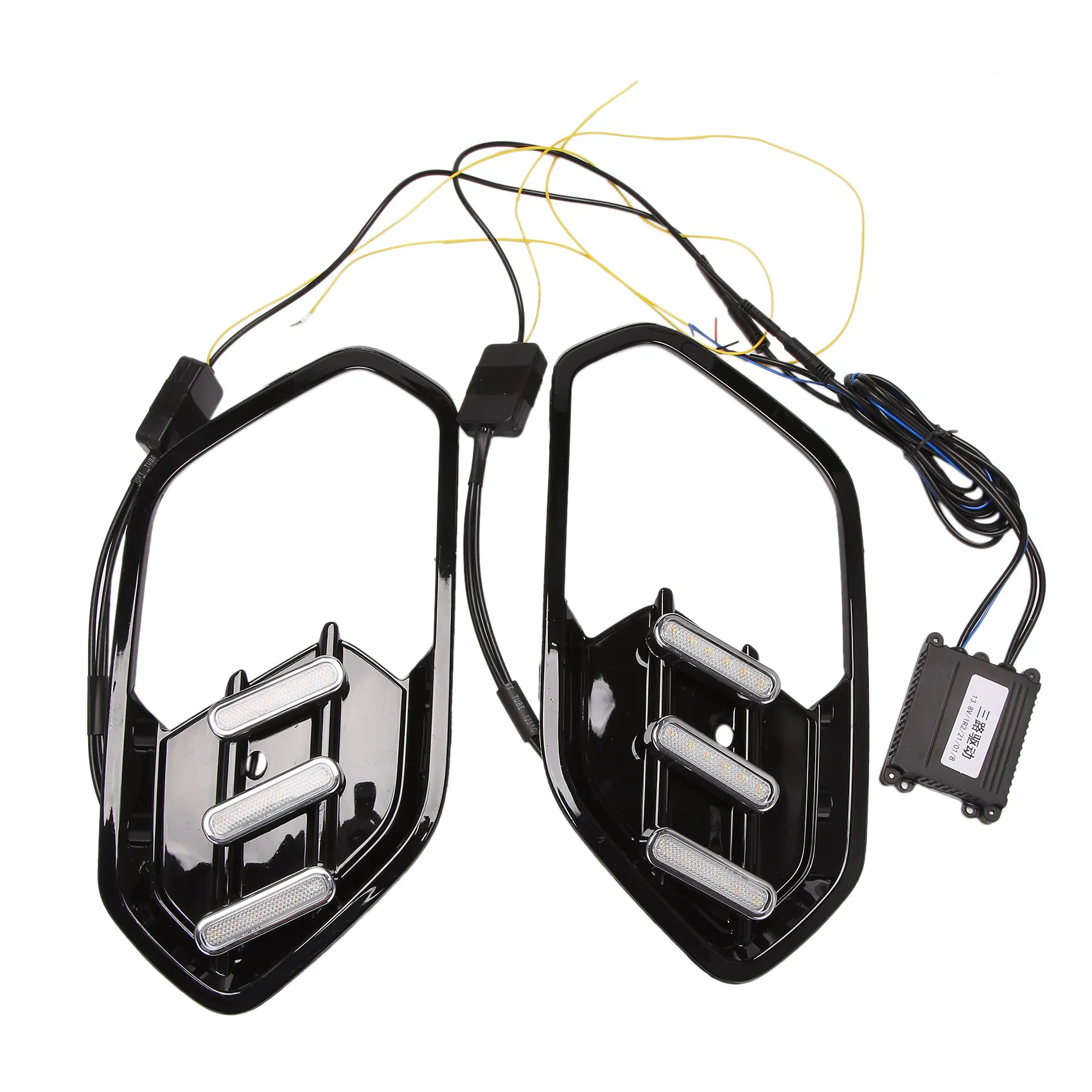 

Pair DRL LED Daytime Running Light Driving Fog Lamp Turn Signal Light for Ford Escape 2017-2019 a Style