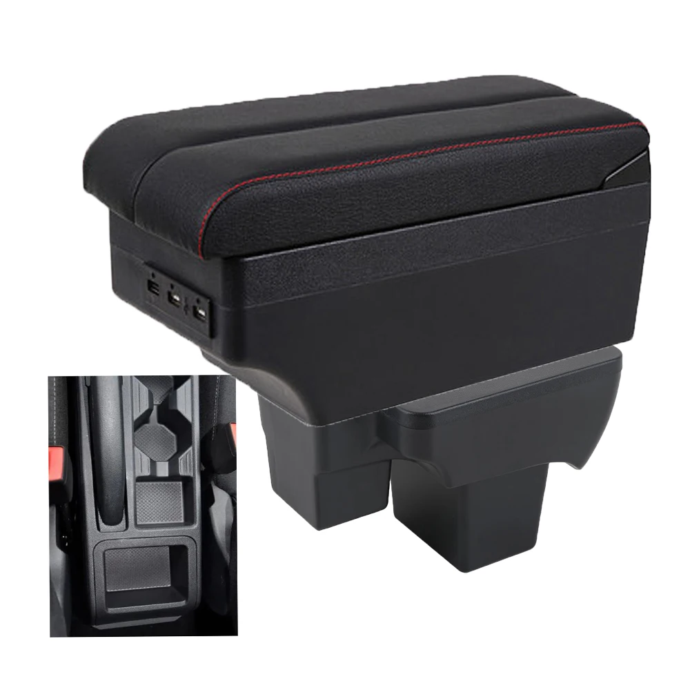 

For Volkswagen VW Polo 2019-2024 Center console armrest box storage box armrests elbow rest with usb cup holder