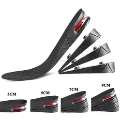 Adjustable Height Increase Insoles - Invisible Lift Cushion for Men & Women, 3-9cm Elevation, Comfort Support Pads (Black)