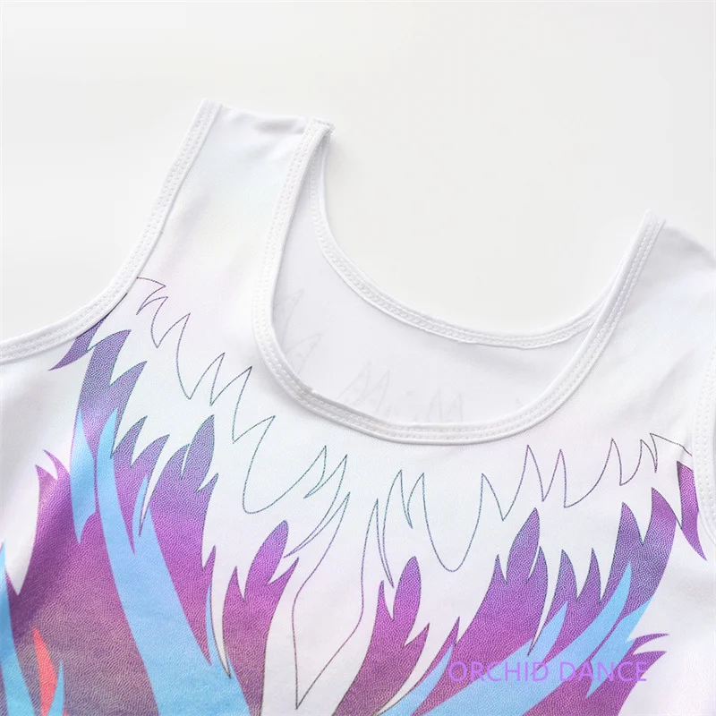 Neues Design, hochwertig, günstig, für Kinder, Mädchen, Kinder, Spandex, ärmellos, Strasssteine, Wettbewerb, Rhythmische Gymnastik-Trikots – Detail 12