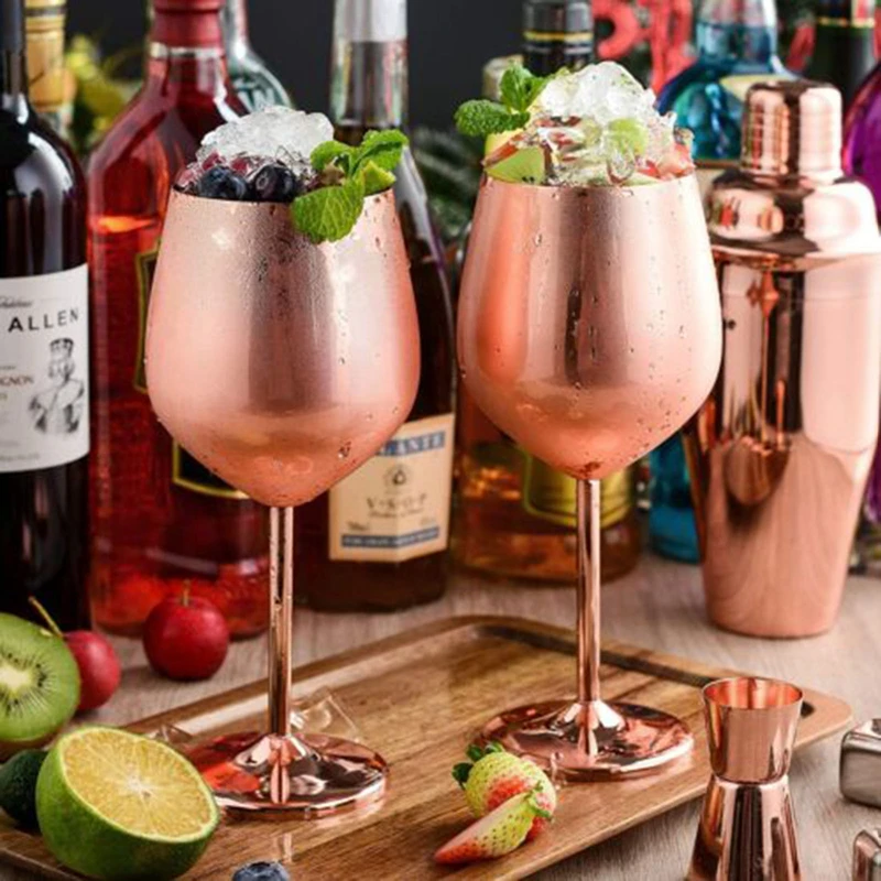 Description Picture 5 of item500ml Stainless Steel Wine Glass Creative Metal Wine Glass Cocktail Goblet Red Wine Glass Champagne Cup For Home Bar Restaurant