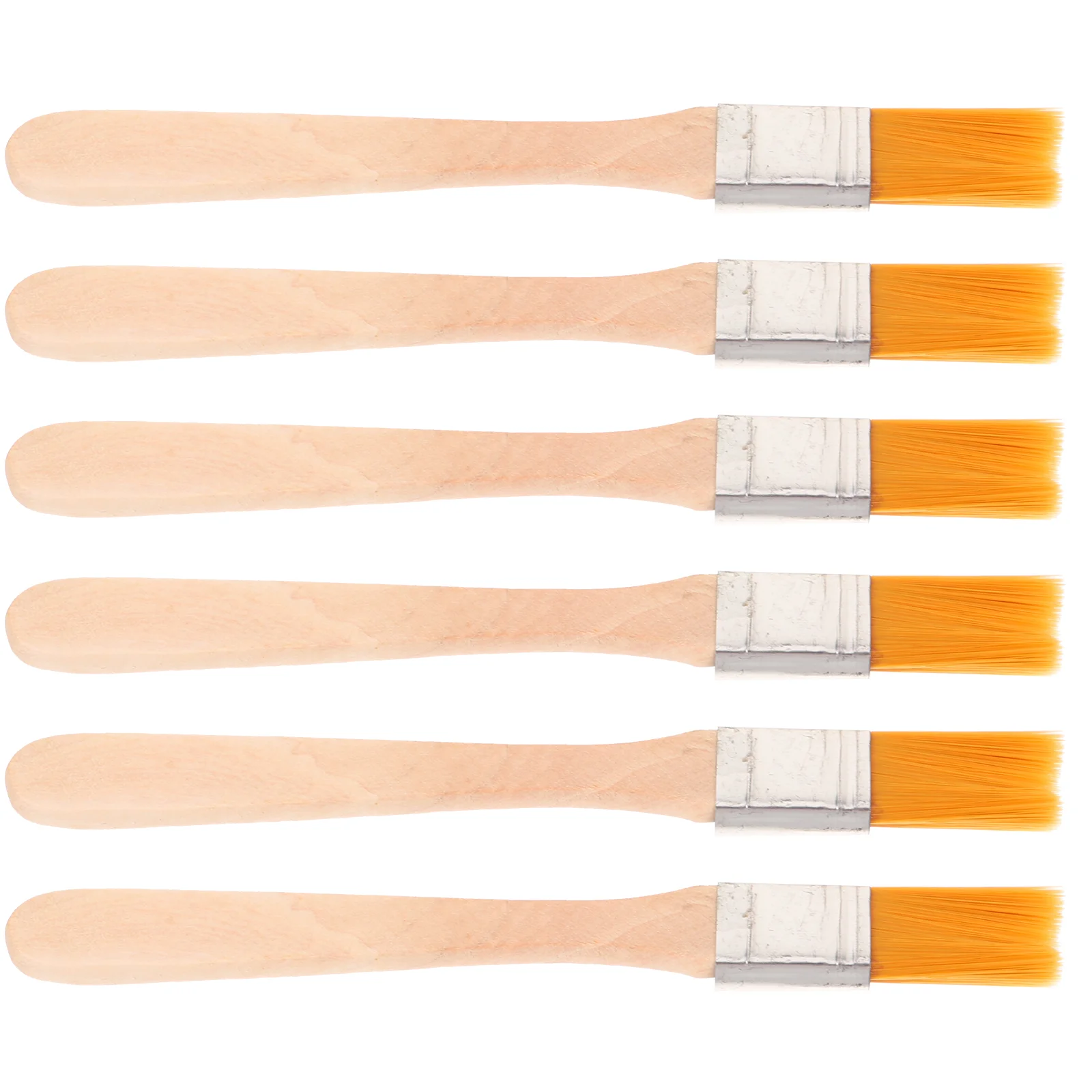 6 Pcs Paint Brush Painting for Wall 1/2 Inch Wooden Handle Small with Half Nylon Child Grubber paint brushes