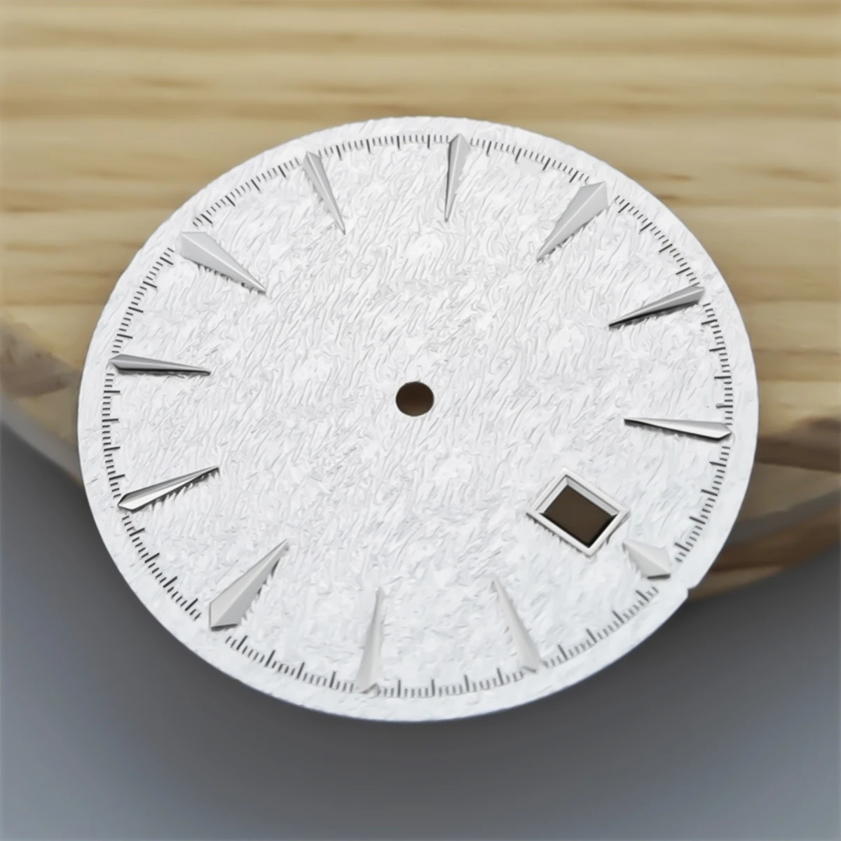 Elegant 35mm DIY Mechanical Single Calendar Watch Face with 3D Nail Details