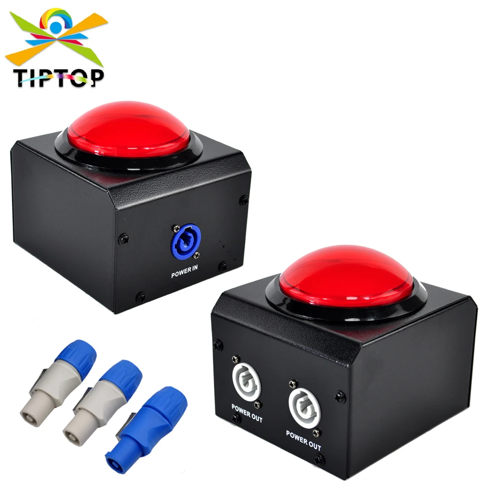 TIPTOP Red Button Manual Electrical Power Controller For Stage Effect Machine 2 Port Output Directly Control