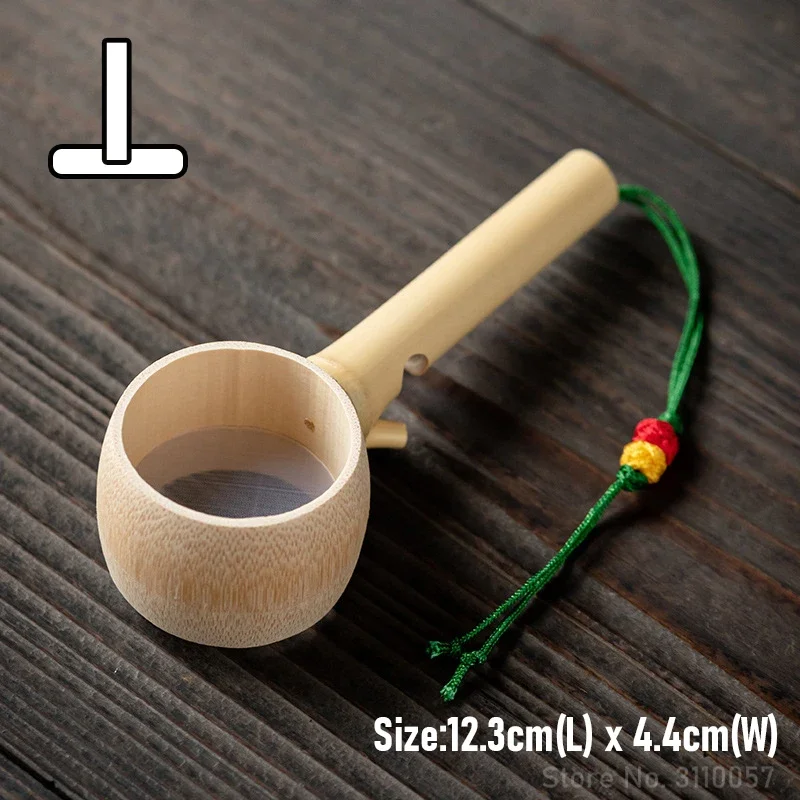 במבוק קש תה Infusers תה כלי טקס ארוך ידית תה מסננות משפך אביזרי שולחן דקור Teaware מטבח כלי