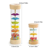 Wooden Rain Sound Tube Instrument Rain Maker Rain Stick Musical Instrument Hourglass Music Shaker Toy Hearing Enlightenment Toys 6