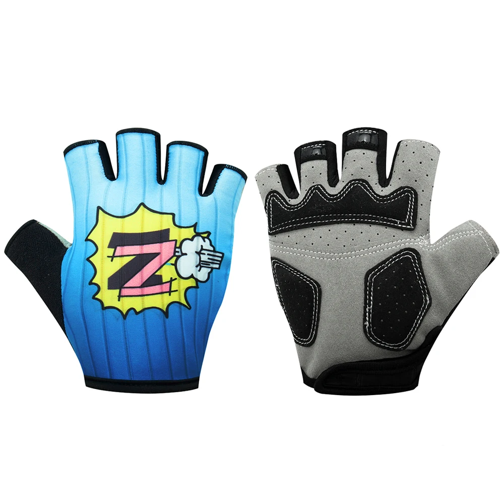 Retro Half Finger Cycling Gloves Shockproof Outdoor Sports Gloves Unisex Classic Team Bike 4