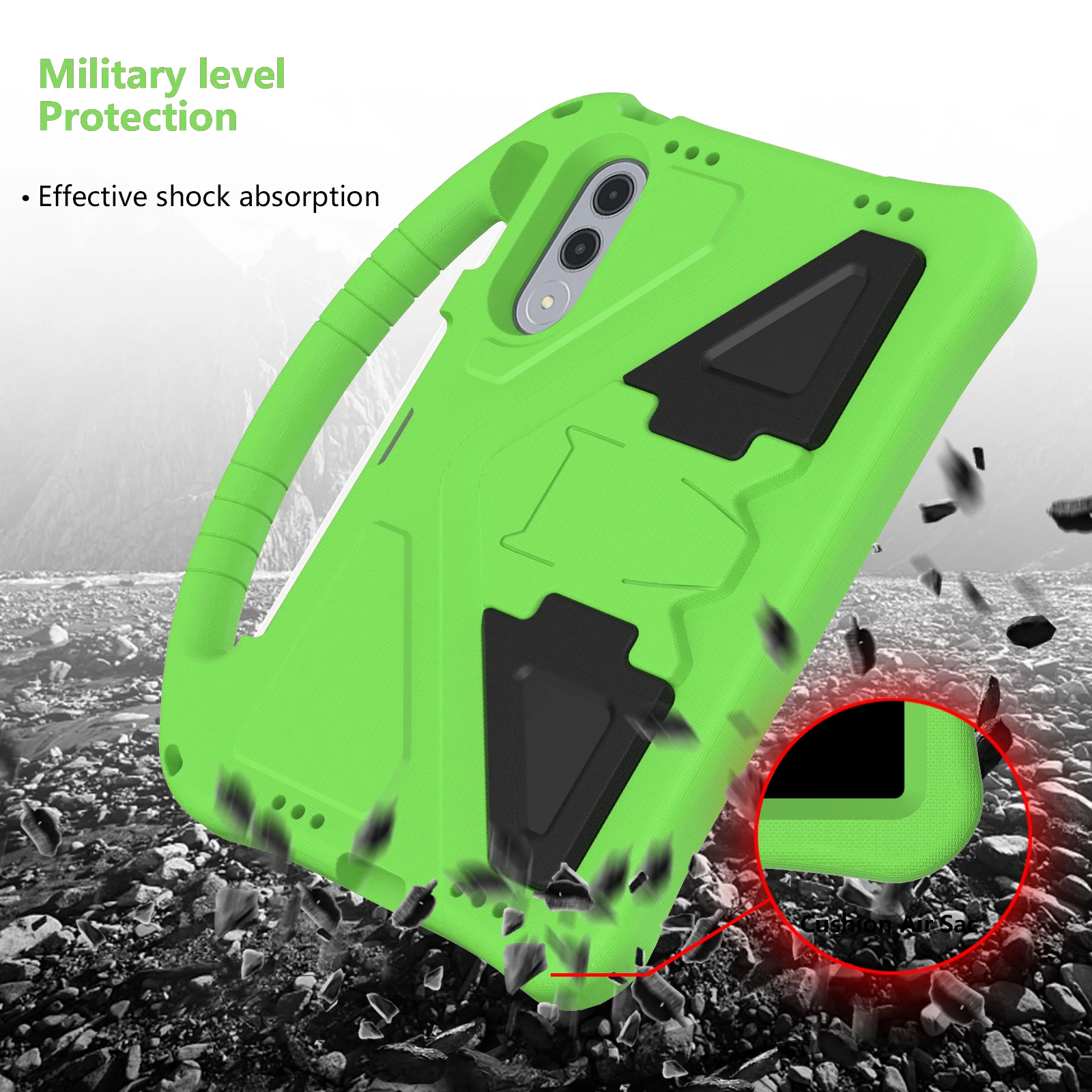 Kids Cartoon EVA Tablet Case with Anti-Slip Grip and Built-in Kickstand