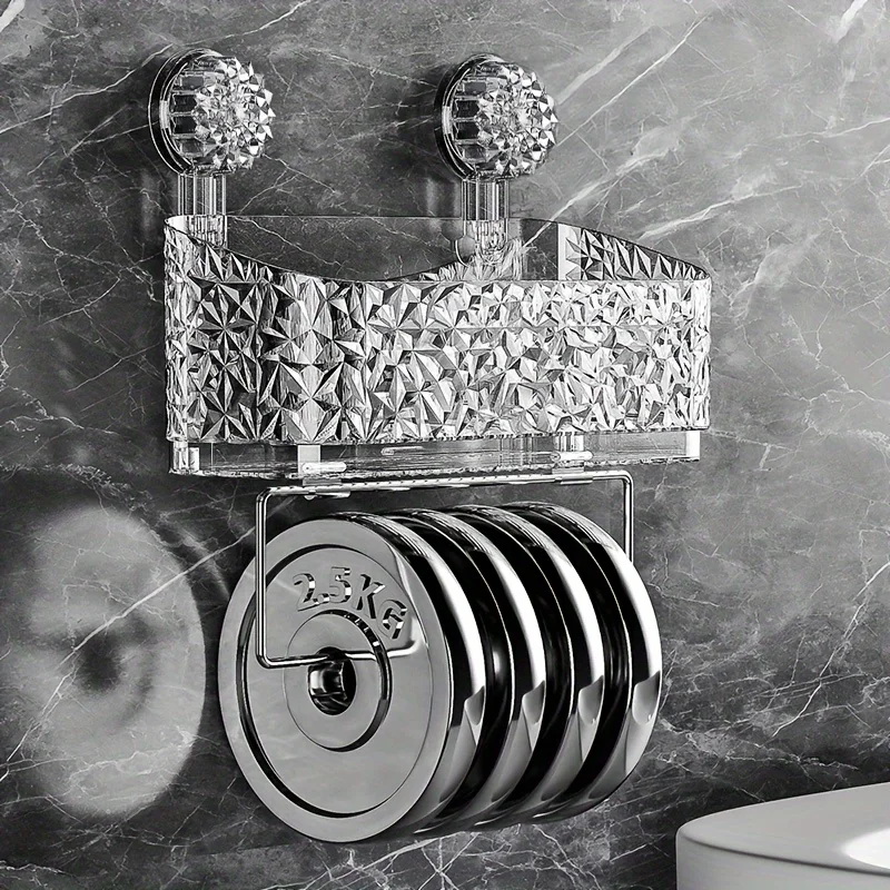Suction Cup Bathroom Shelf No Drill Wall Mount Corner Shower Shelf Shampoo Holder Shower Caddy Drain Basket Bathroom Organizer 3