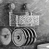 Suction Cup Bathroom Shelf No Drill Wall Mount Corner Shower Shelf Shampoo Holder Shower Caddy Drain Basket Bathroom Organizer 3