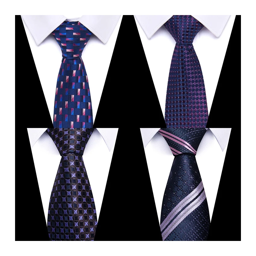 

2023 New Style Wholesale 7.5 cm Gravatas Men Necktie Silk Tie Men Purple Solid Suit Accessories Wedding Holiday Clothing