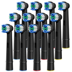 Premium Replacement Toothbrush Heads for Electric Toothbrushes (Black - 12 Pcs)