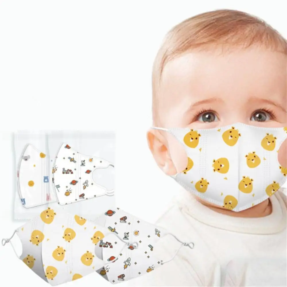 10PCS Kawaii Dust Baby Face Mask Cartoon 4 Layer Non-woven Fabric Masks For Kids Reusable Children Mouth Mask Mascarilla Masque