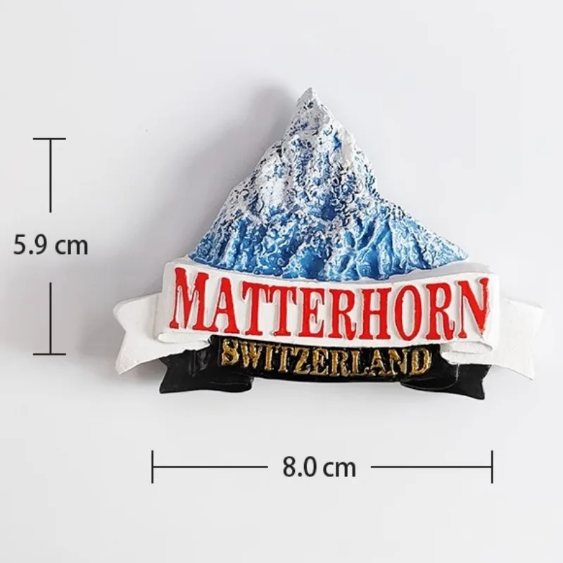 Jungfraujoch - Magnete da frigorifero con la Svizzera Top of Europe, souvenir da viaggio, 3D, decorazione magnetica per frigorifero, collezione artigianale