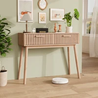 Table console multifonction en bois moderne, table d'appoint pour salon, chambre, bureau, table de canapé, couleur bois naturel 2