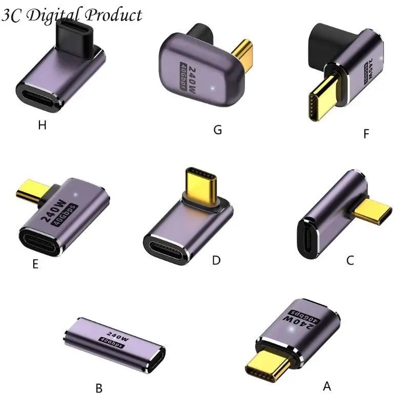 휴대용 USB C 어댑터 U자형 일자형 어댑터 Type-C Female Type-C Q84A