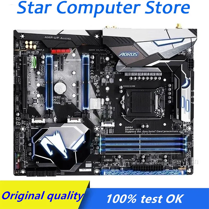 Z370 для Gigabyte GA AORUS Gaming 5 WIFI LGA 1151 материнская плата DDR4 настольного компьютера б/у |