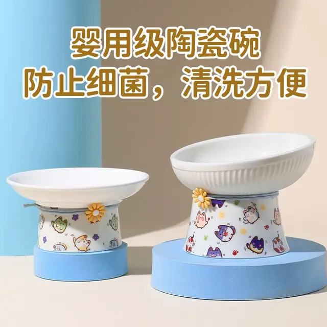 Ceramic Cat Bowl Protects Cervical Spine, Prevents Black Chin, Cat Food Snacks, Pet Drinking Water Bowl, Puppy Food Bowl 4