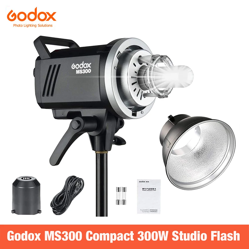 Godox Ms300 Compact Studio Flash 300W 2.4G Wireless Monolight Con Supporto Bokens 2.4G Wireless X System Gn58 5600K