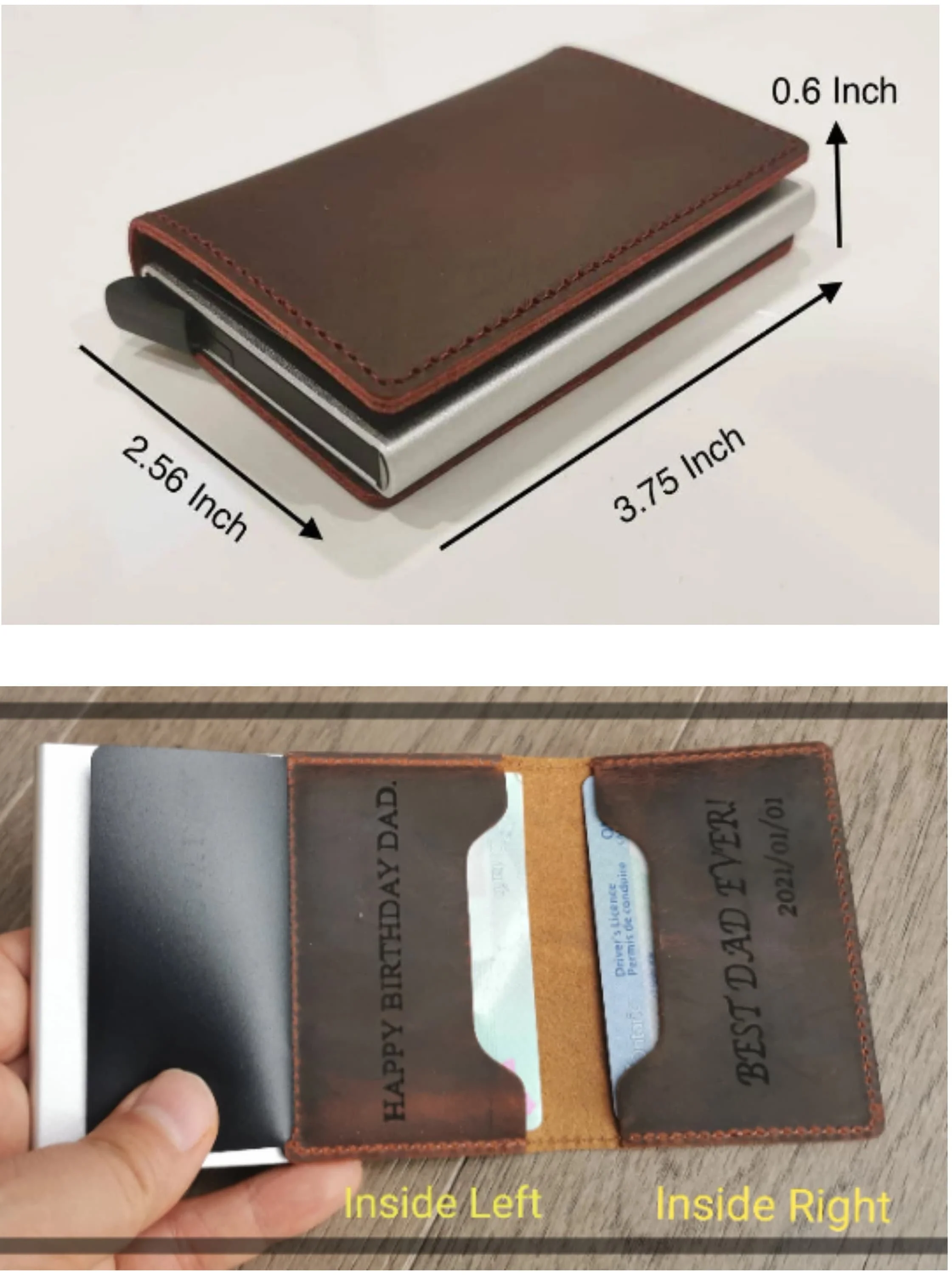 

Personalized Wallet Men High Quality Genuine Leather For Him Engraved Wallets Men Short Purse Wallet Father's Day Gift