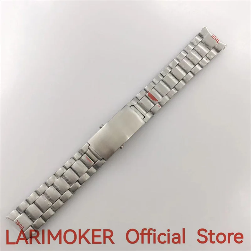 LARIMOKER 20 mm silbernes Edelstahl-Uhrenarmband mit Faltschließe, passend für 39 mm 41 mm Uhrengehäuse-Armband