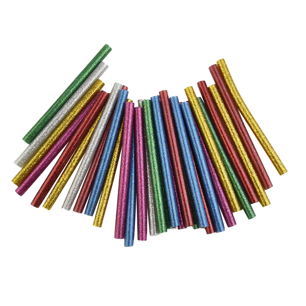 30Pcs/set Colored Hot Melt Glue Sticks 7mm Adhesive Assorted Glitter Glue Sticks Professional For Electric Glue Craft Repair