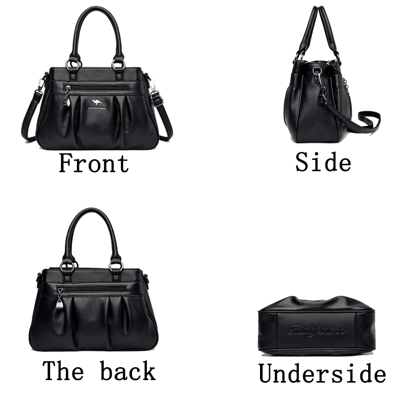 حقائب يد نسائية من ثلاث طبقات، مصنوعة من جلد البول...