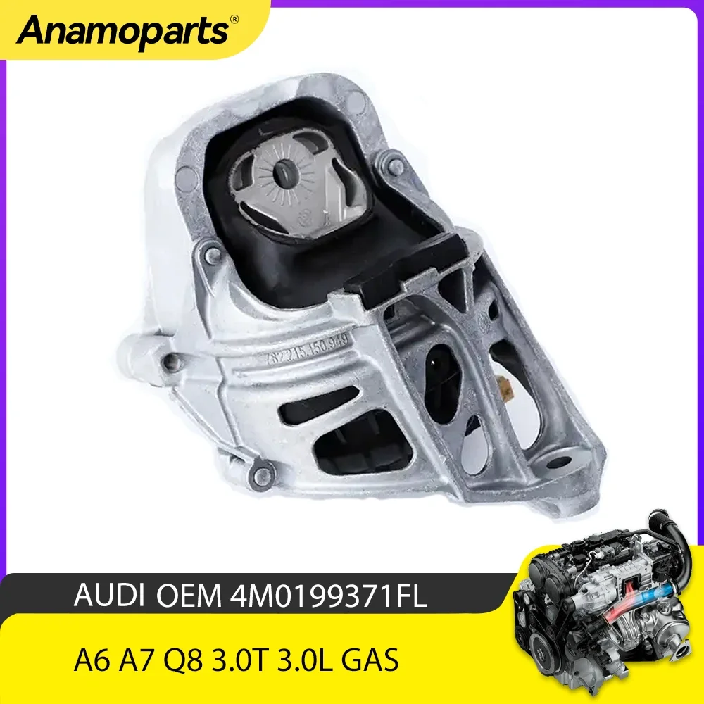 Parte Del Motore Anteriore Sinistro Motore Trans Mount Set Fit V6 Dlza Dcbd 3.0 T L Gas Per 19-20 Audi A6 A7 Q8 3.0 T 3.0L 4M0199371Fl 33101277