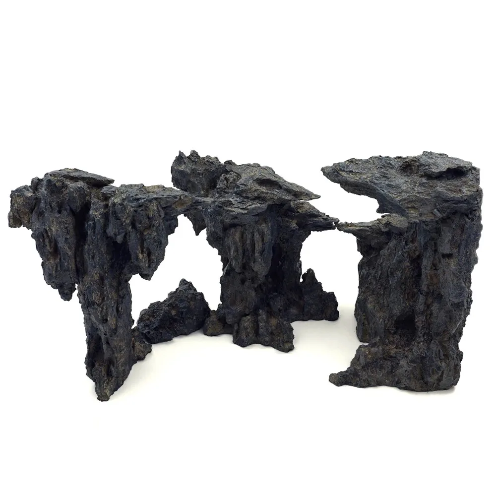 Fish Tank Decor- Jagged Canyon Rock Formation with Faux Moss