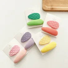 

2pcs Early Spring New Sweet Korean Basic Three-dimensional Cotton-filled Girl Heart Bb Clip All-match Spring Color Hair Clip