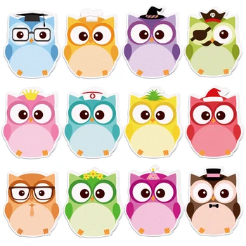 240 pagine Cartoon Animal gufo Taccuini memo Set Note adesive Etichetta di cancelleria Blocco note Libro memo autoadesivo per l'ufficio scolastico