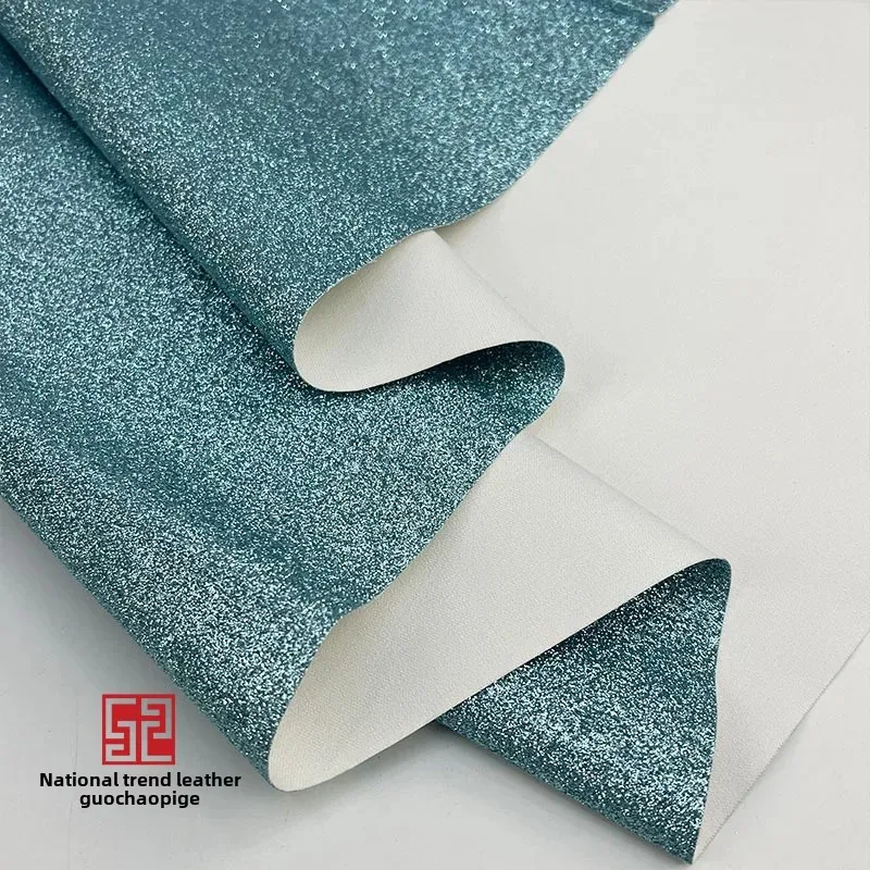 Environmentally Friendly PU Leather Glitter Fabric Non-Shedding Toy Jewelry Stage Shoe Material Easy to Use in Children's Crafts