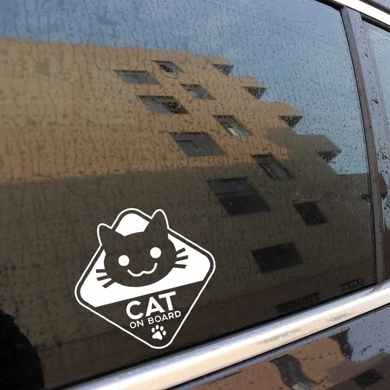 

Personalized Car Stickers CAT ON BOARD Car and Motorcycle Body Exterior Waterproof and Sunscreen Vinyl Decal,16CM*16CM