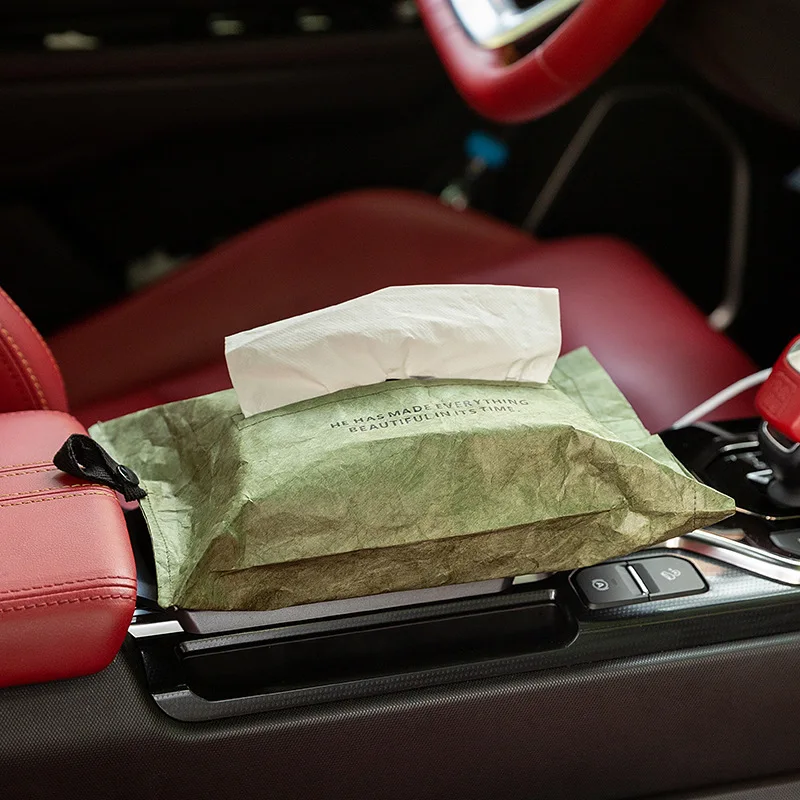 New Car Tissue Bag Luxurious And Lightweight Hanging Paper Bag Paper Tissue Box Waterproof For Car Use Interior Accessories