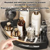 Shower Corner Shelf ABS Wall Mounted Suction Cup Storage Rack No Drill Bathroom Corner Organizer Shampoo Makeup Cosmetic Holder 2