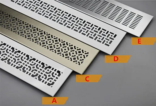 

2 pcs 330*100/400*100mm vent Aluminum Air Vent Ventilator Grille For Closet Shoe Cabinet vent grill