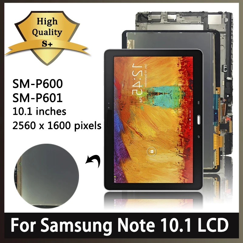

10,1 дюймовый для Samsung Note 10,1, Женский дисплей, цифровой преобразователь сенсорного ЖК-экрана для Samsung P600, P601, P605, рамка дисплея