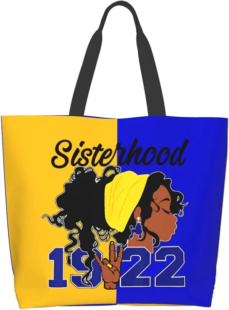 black woman Sorority Tote Bag Aesthetic Vintage Designer Handbags for Women  Shopping Bags with Travel Grocery Shopping