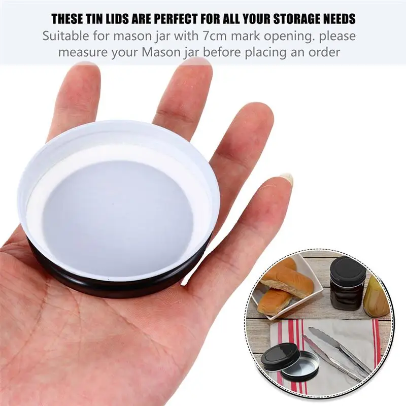 16pcs Tinplate Lids Jar Cover Sealing Caps Bottle Tops Airtight Storage Solid Home ganization Fresh Keeping Lids