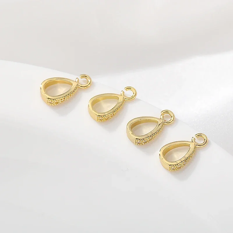 5Pcs 황동 마이크로 포장 큐빅 지르코니아 펜던트 Bails 핀치 클립 걸쇠 후크 목걸이 커넥터 Diy 쥬얼리 액세서리 만들기