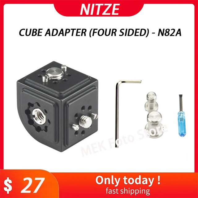 Nitze Cube Adapter (Four Sided) - N82A with 1/4” Screw，3/8” Screw 