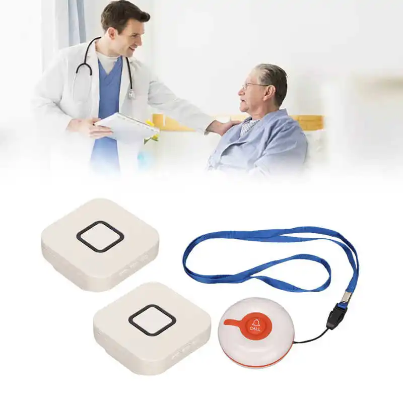 Wireless Caregiver Pager Long Distance Transmission Elderly Monitoring Call Button for Nurse Alert System 100‑240V