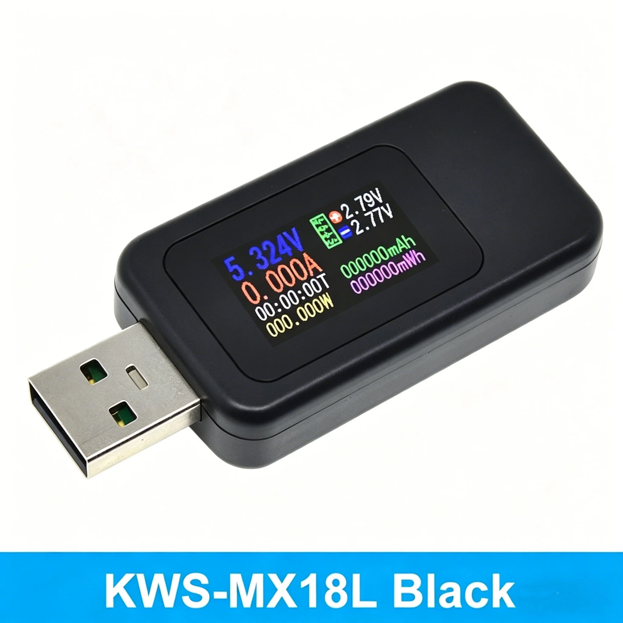 컬러 스크린 USB 테스터 충전기 테스터 전압계 전류계 KWS-MX 18L