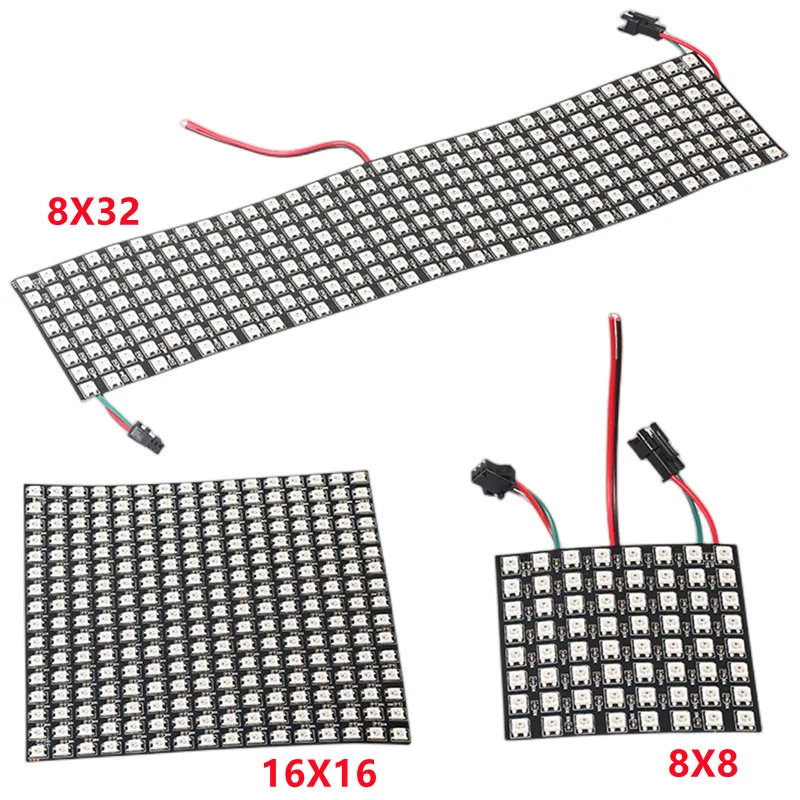 WS2812b-Led-Panel-module-8x8-8x32-16x16-Pixels-Individually-addressable ...