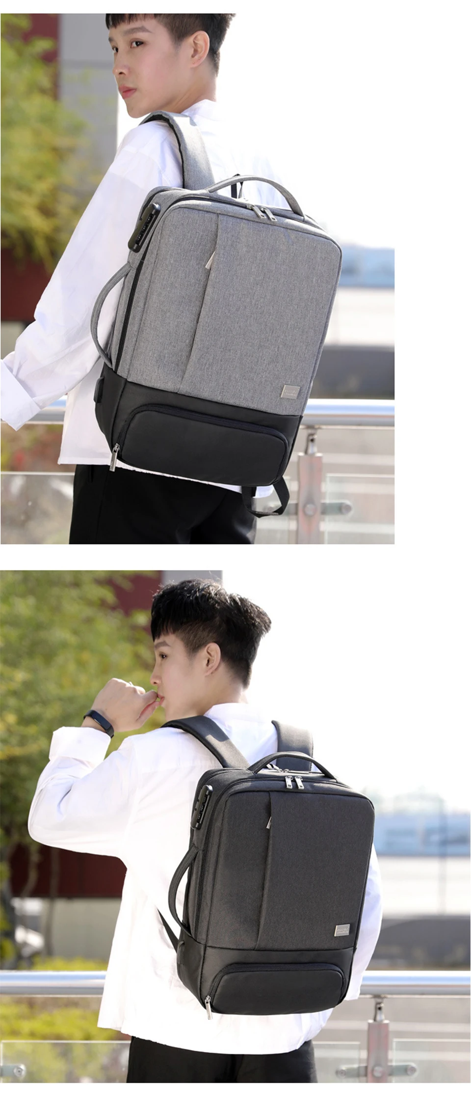 Mens Backpack Laptop Backpacks 17 Inch 15.6`` Anti Theft Male Business Bags Notebook Trip Back Pack Office Women Travel Bagpack (22)