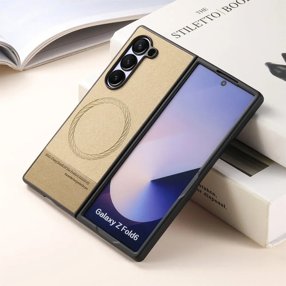 Enhanced Magnetic Oblique Cloth Texture Phone Case - Durable Hard PC Protective Cover