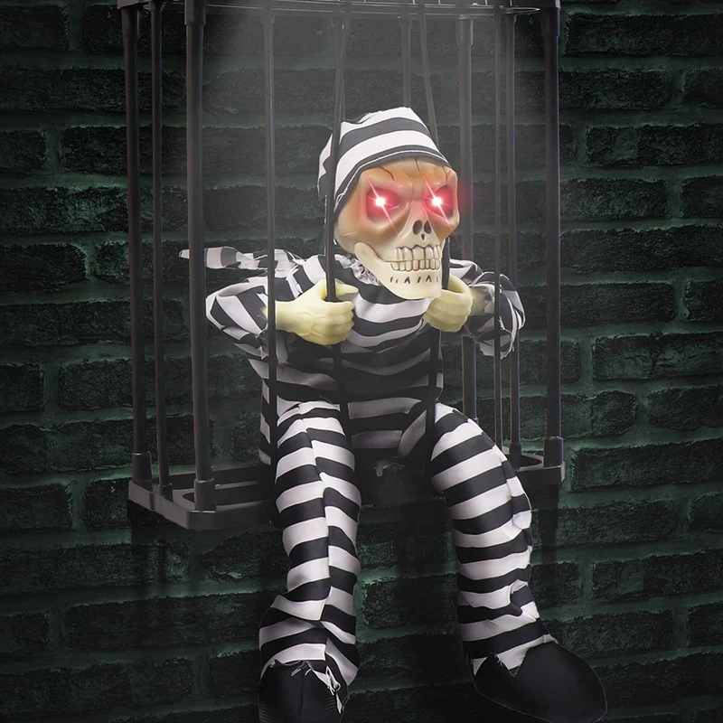 

Украшения на Хэллоуин с изображением кричащих аниме, украшение на Хэллоуин с датчиком движения, страшный череп, клетка для заключенных, высокое качество B